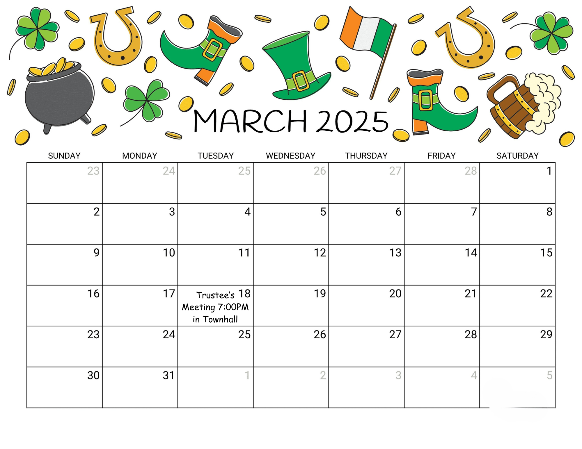 march calendar 2025 printable st patricks day landscape.pdf